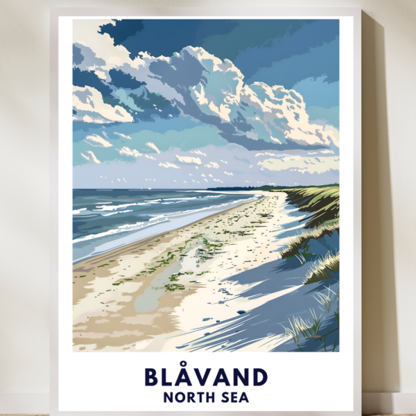 Hochwertiges Travelposter mit Blåvand-Motiv in verschiedenen Größen von 15 x 20cm bis 60 x 90cm auf mattem FSC-zertifiziertem Premiumpapier